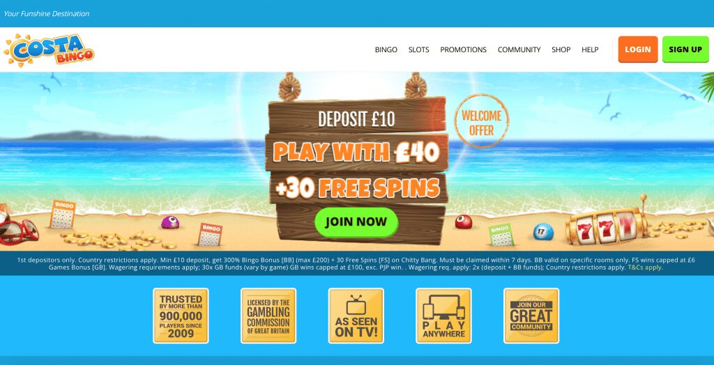 Costa Bingo Screenshot