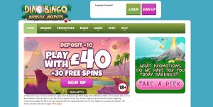 Dino Bingo Homepage
