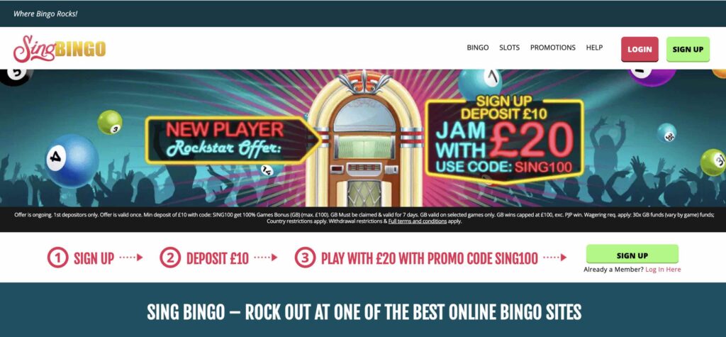 Sing Bingo Homepage