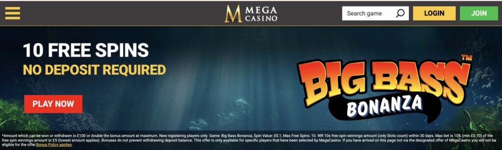 Mega Casino Welcome Offer